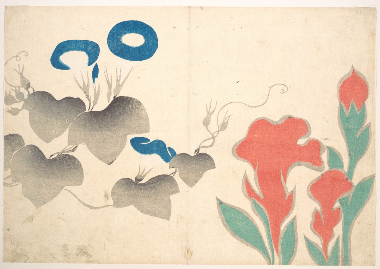 Design of Morning-glory and Other Flowers by Ogata Korin