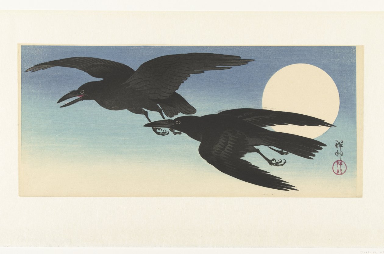 Crows at Full Moon by Ohara Koson