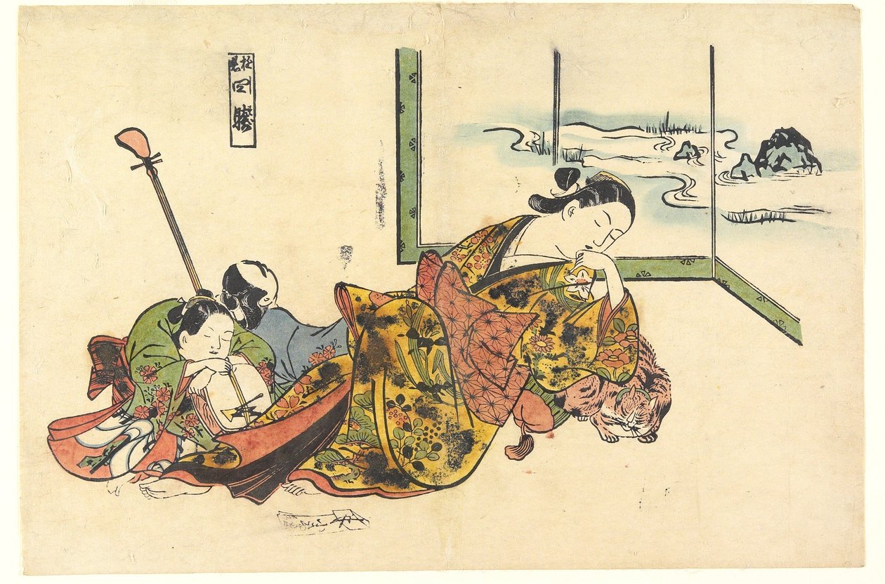 Courtesans Imitating the Four Sleepers by Okumura Masanobu