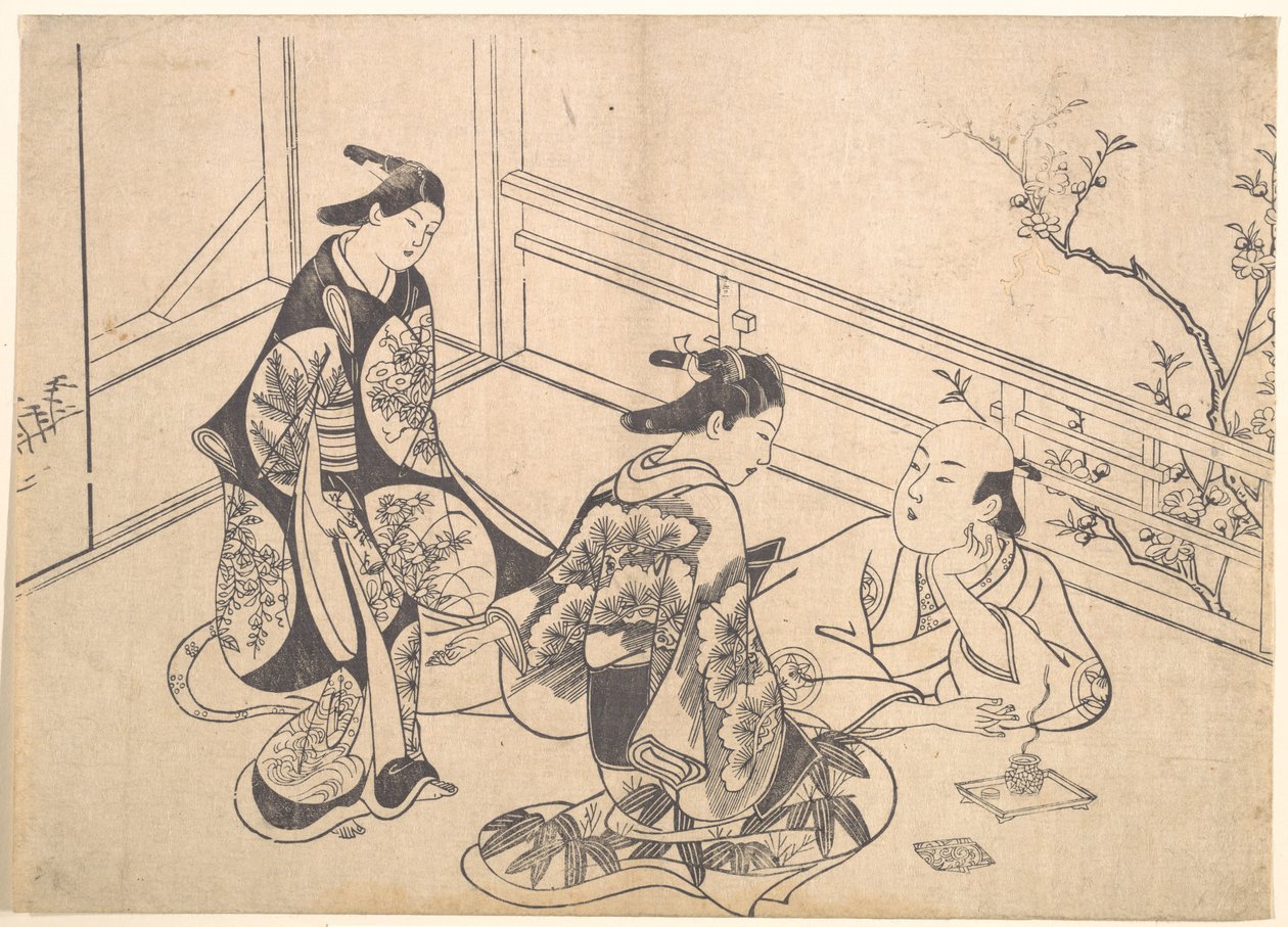 The Actor Ichimura Takenojo Reclining on a Balcony by Okumura Masanobu