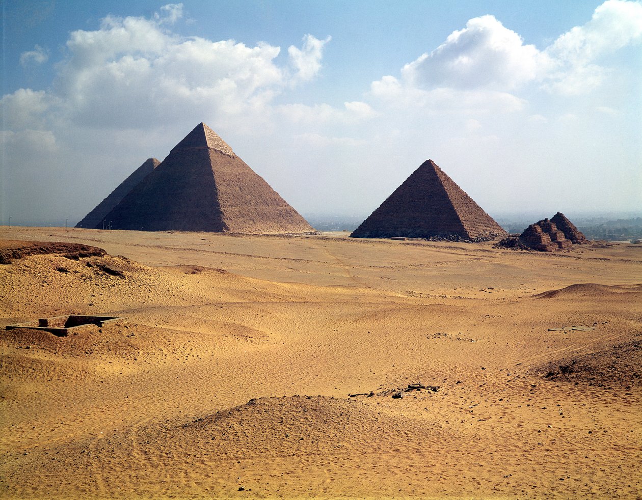 View of the Pyramids of Cheops, Chephren and Mycerinus by Old Kingdom Egyptian