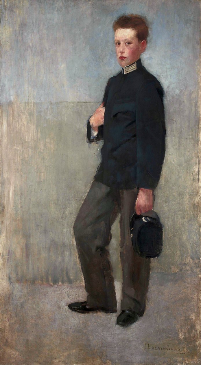 Portrait of a Boy in Middle School Uniform by Olga Boznanska
