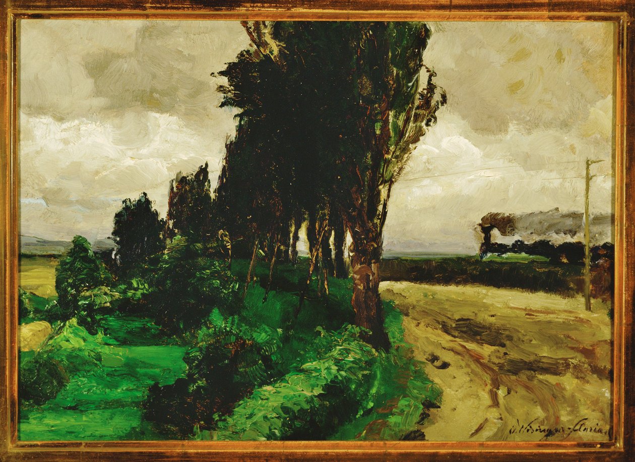 Railway in a Landscape by Olga Wisinger Florian