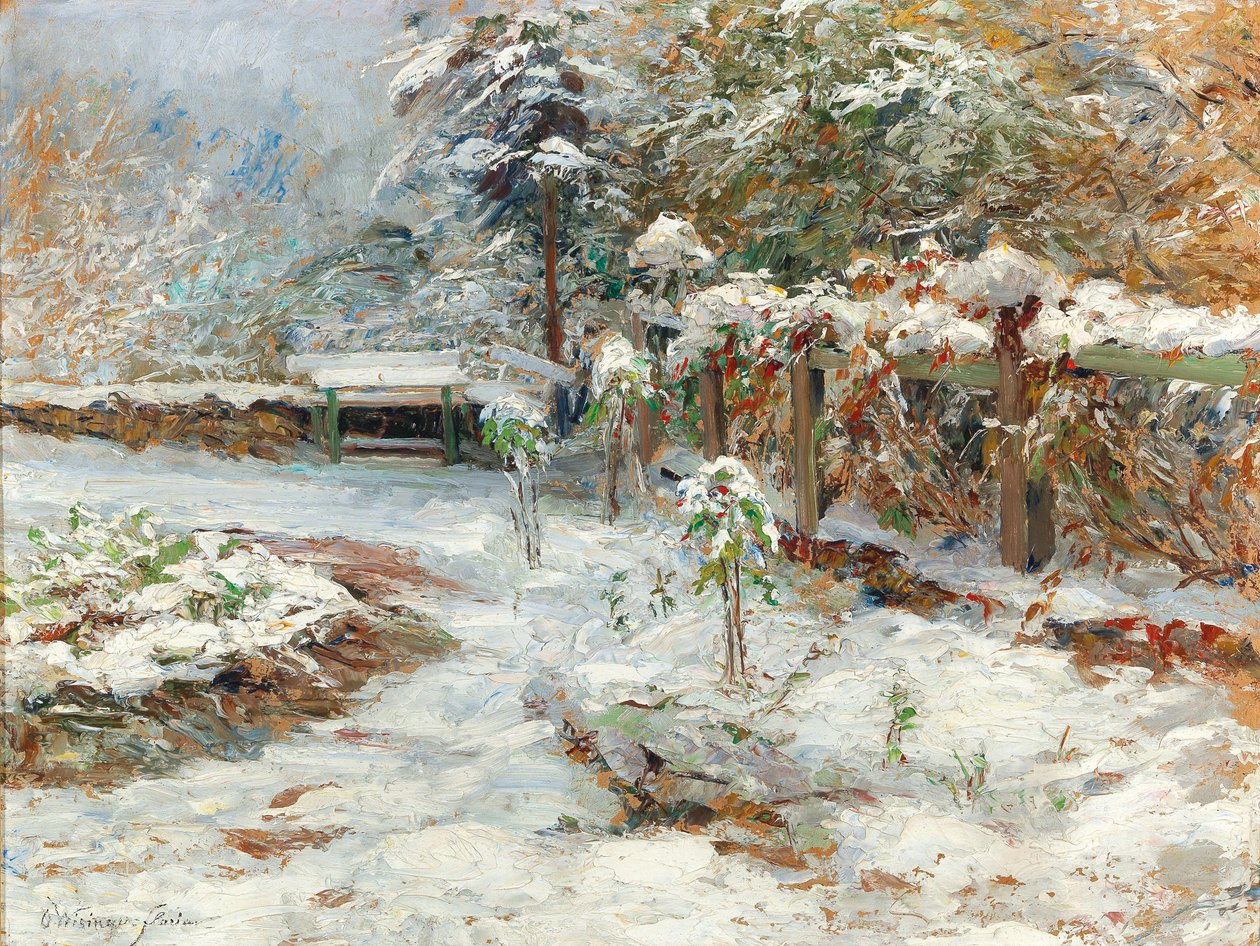 October Snow, Motif from the Garden of Castle Hartenstein by Olga Wisinger-Florian