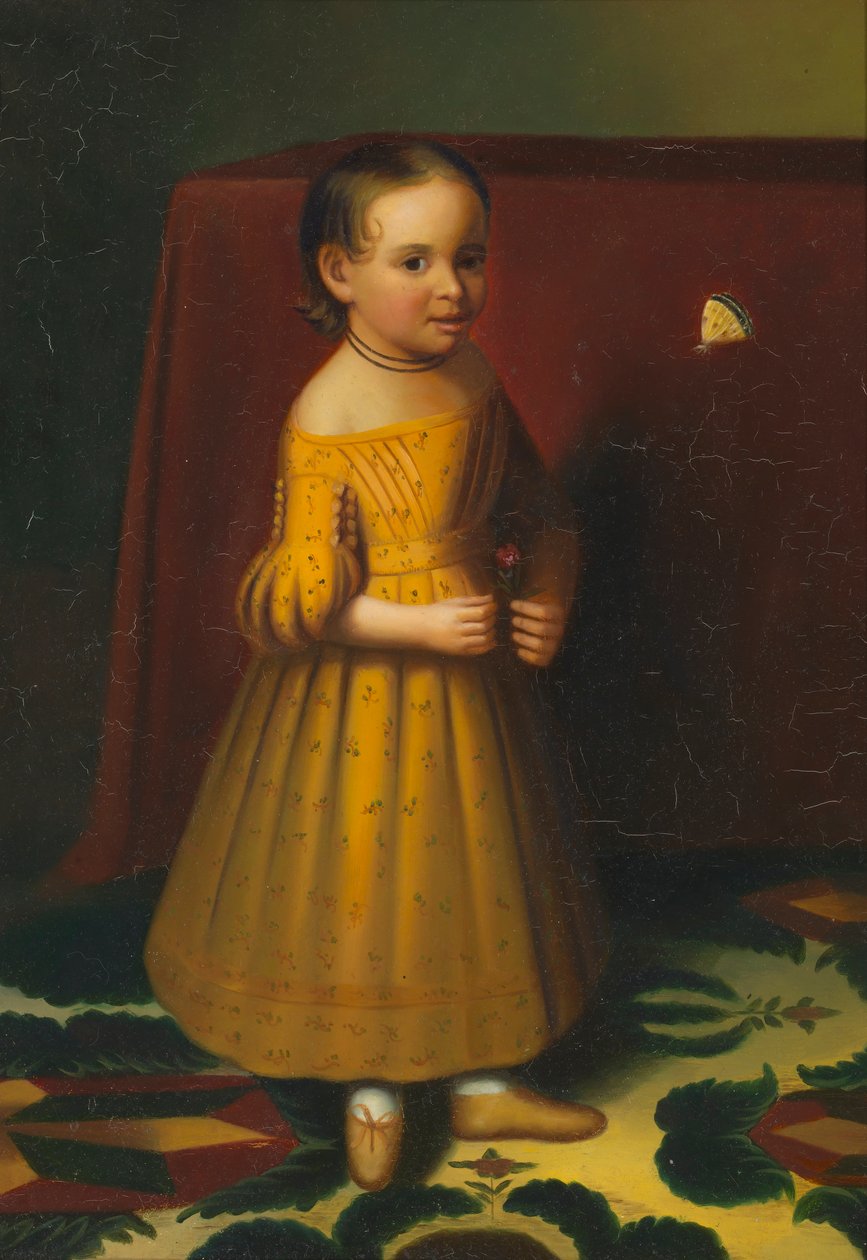 Portrait of a Young Girl with Rose and Butterfly by Oliver Tarbell Eddy