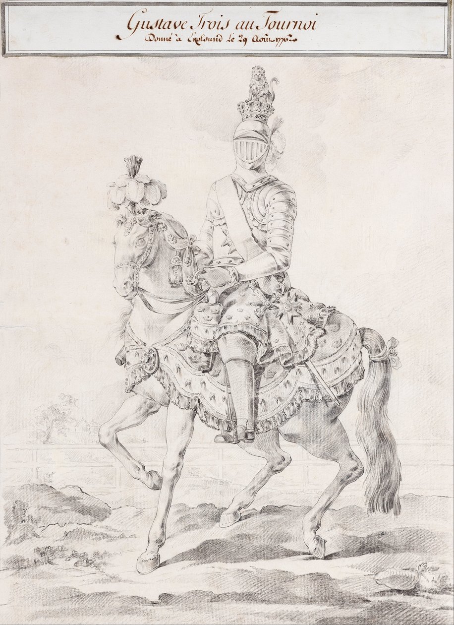 Gustav III on Horseback 1776 by Olof Fridsberg