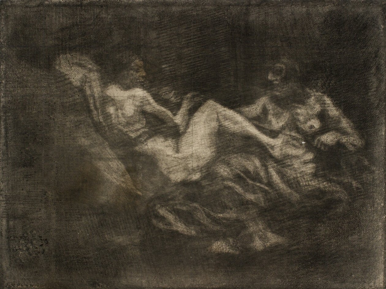 Two Witches Fighting Over a Broomstick by Oluf Hartmann