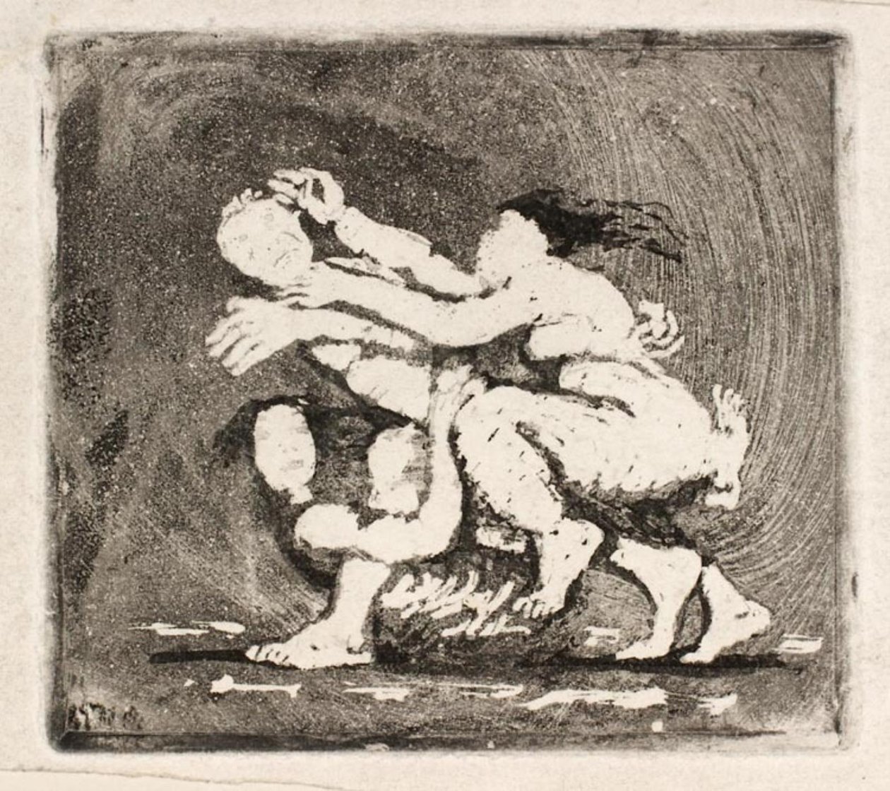 Two Women Fighting Over a Man by Oluf Hartmann