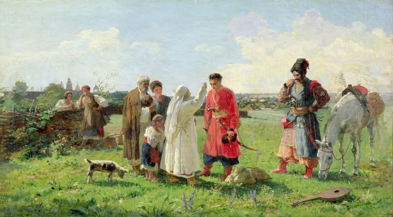 Off to the Zaporozhian Host, 1889 by Opanas Georgievich Slastion