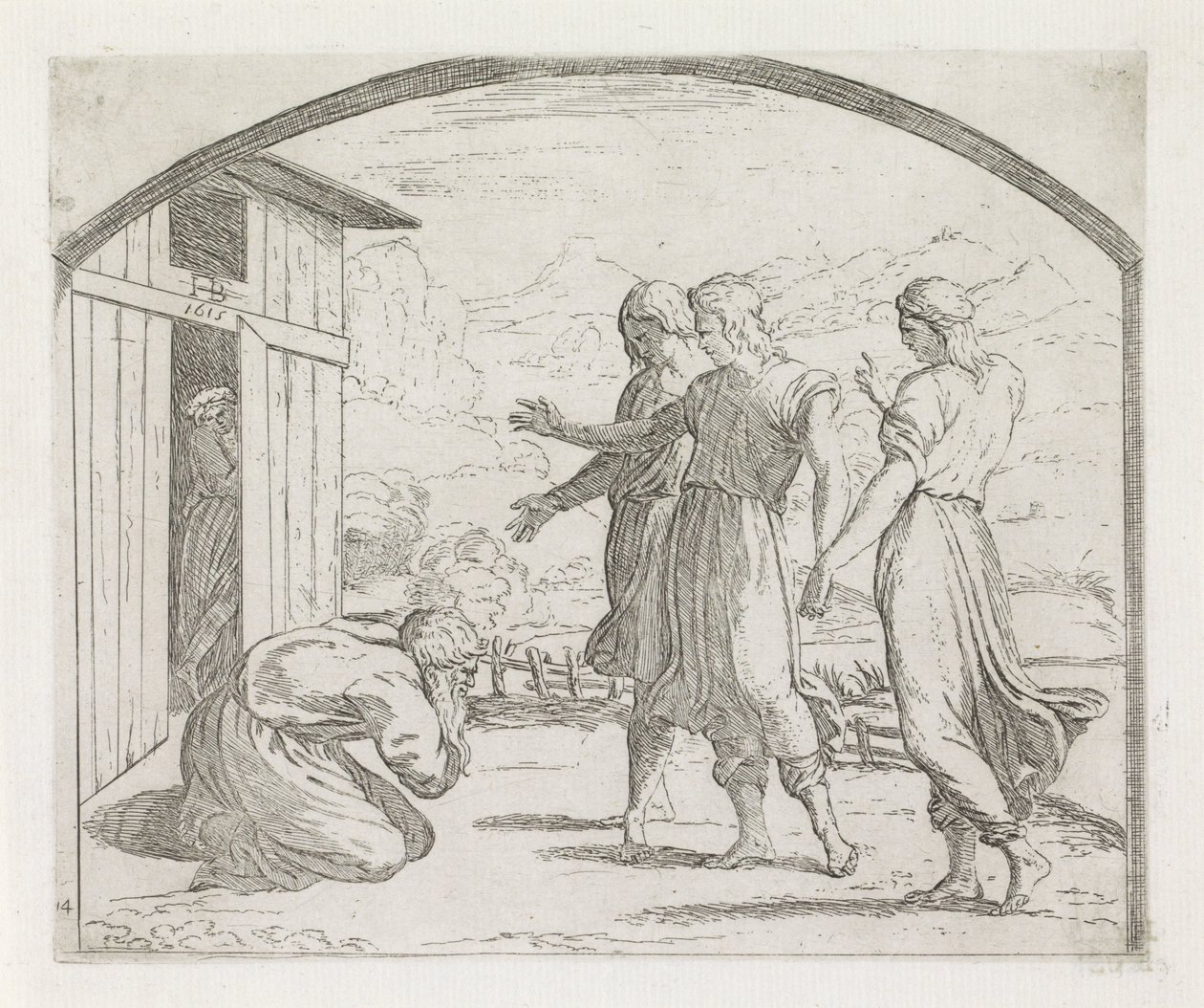 Abraham and the Three Angels (series title: Paintings in the Loggia of Raphael) by Orazio Borgianni