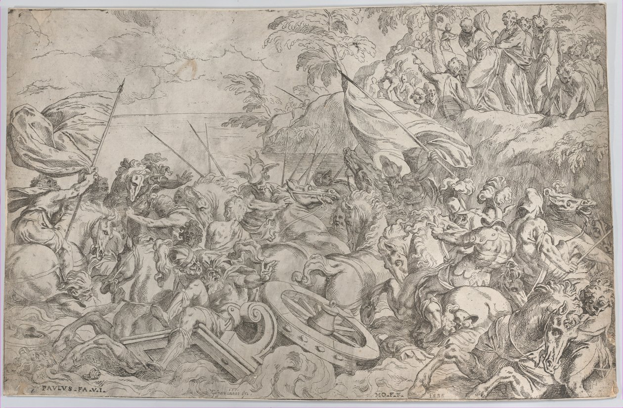 The Crossing of the Red Sea by Orazio Farinati
