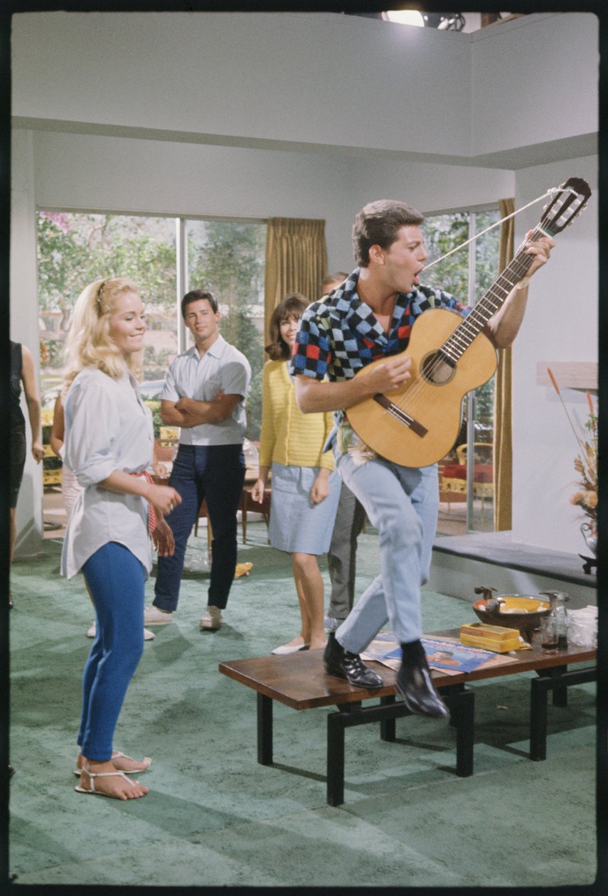 Frankie Avalon and Tuesday Weld on Set of 