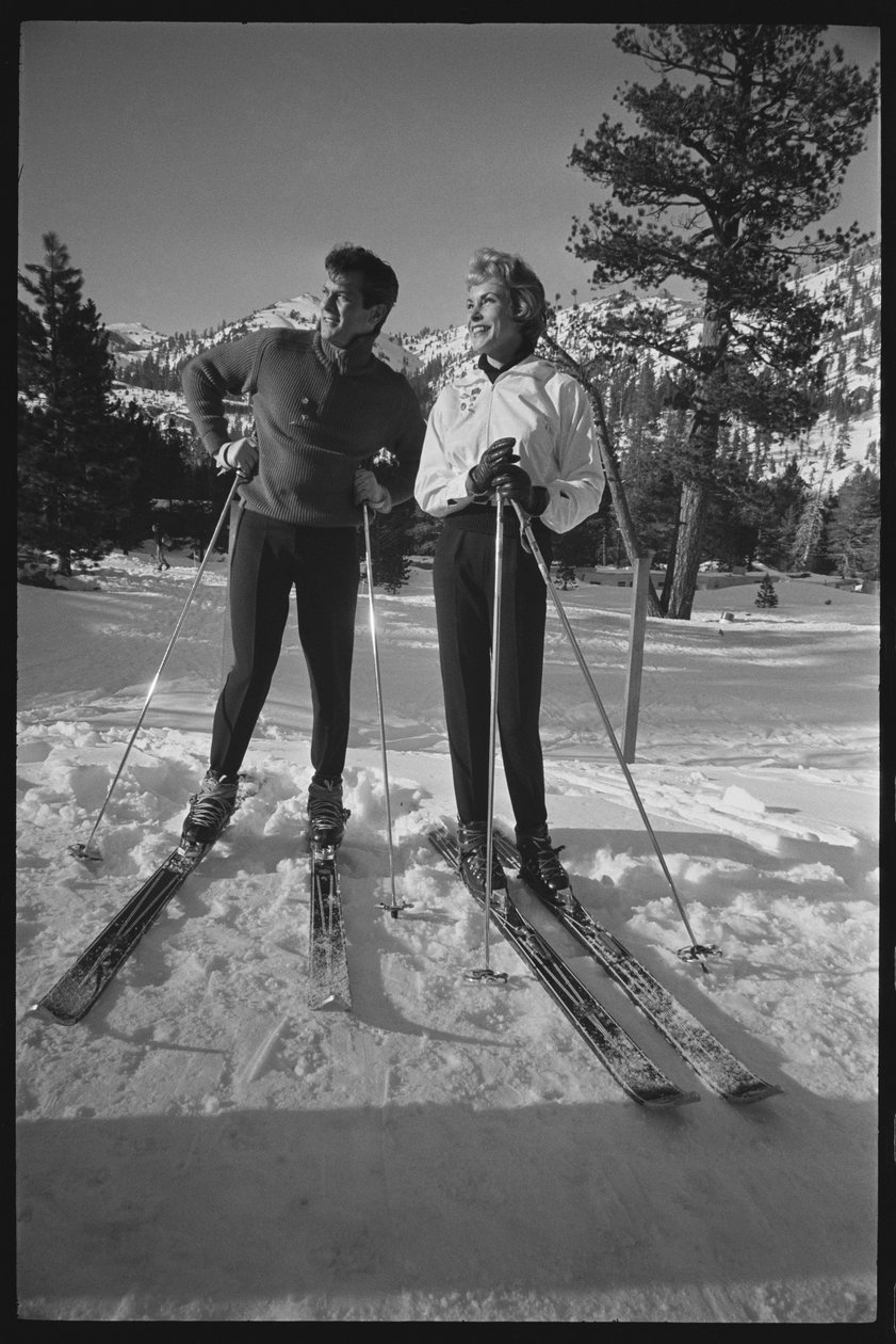 Janet Leigh and Tony Curtis on Skis at the Winter Olympics, Squaw Valley, California by Orlando Suero