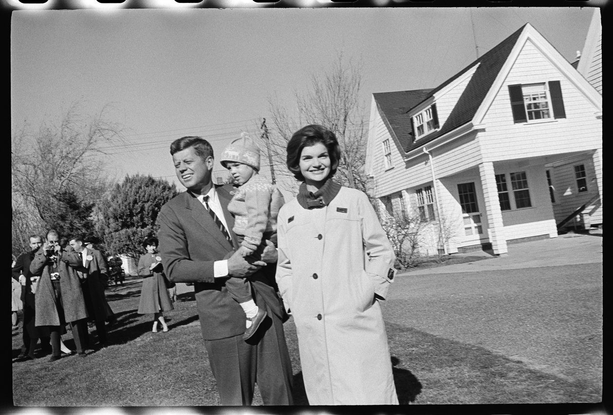 John F. Kennedy with Jackie Kennedy and daughter, Caroline by Orlando Suero
