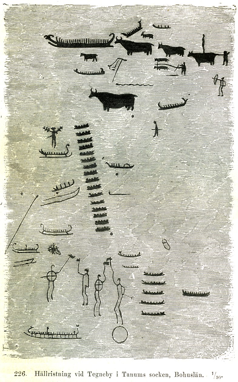 Rock Carving at Tegneby in Tanum Parish, Bohuslän by Oscar Montelius