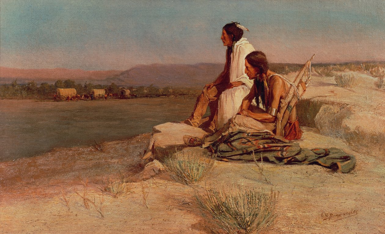 Watching the Wagon Train by Oscar Edward Berninghaus
