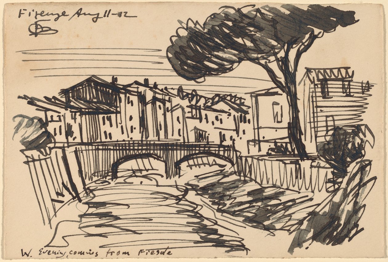 The Arno in the Evening, Florence by Oscar F. Bluemner