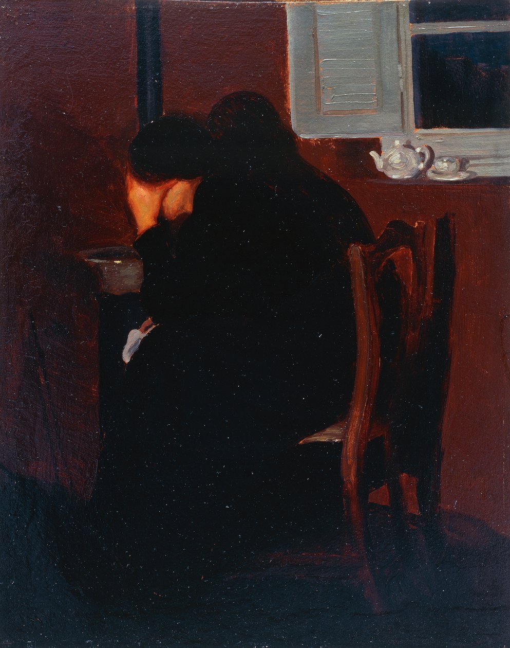 At the stove by Oscar Ghiglia