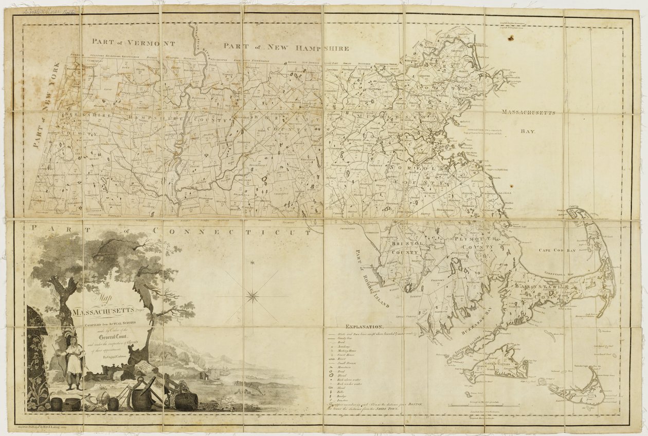Map of Massachusetts Proper: Compiled from Actual Surveys Made by Order of the General Court and Under the Inspection of Agents of Their Appointment by Osgood Carleton