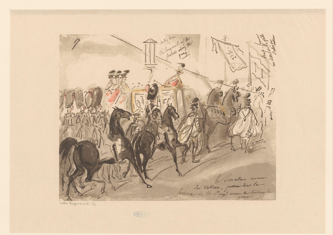 Soldiers Escorting a Carriage by Oskar Bangemann