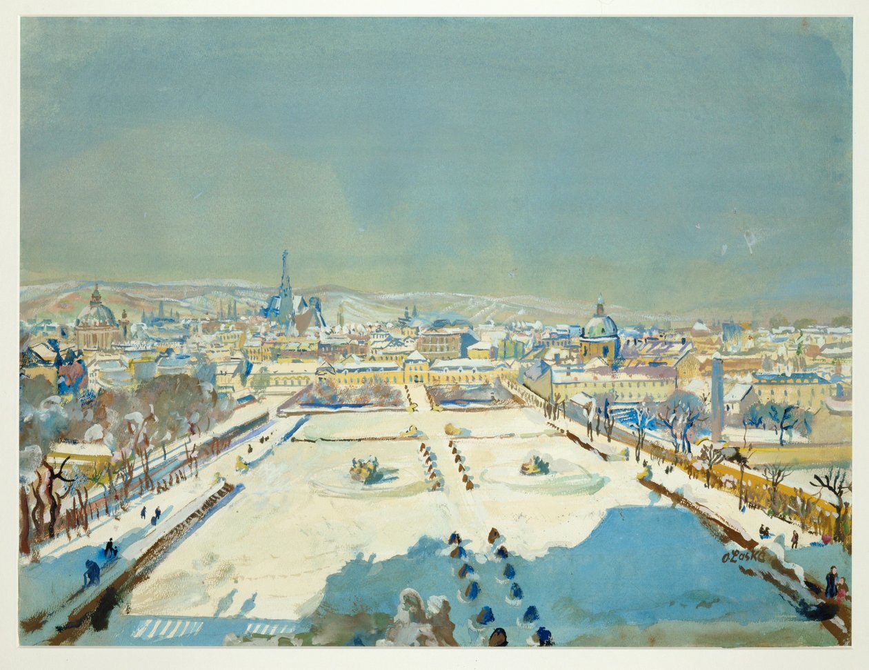 Winter in the Belvedere Gardens by Oskar Laske