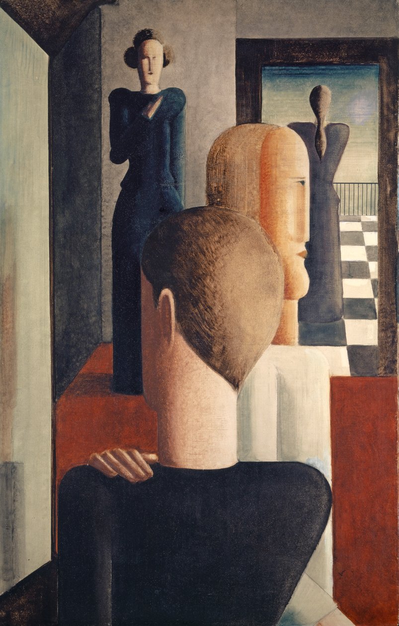Interior with Five Figures, Roman by Oskar Schlemmer