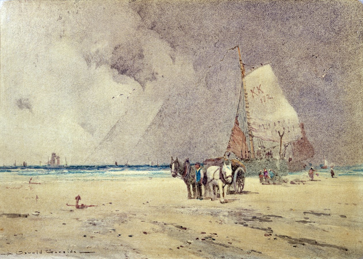 Winter Beach Scene by Oswald Garside