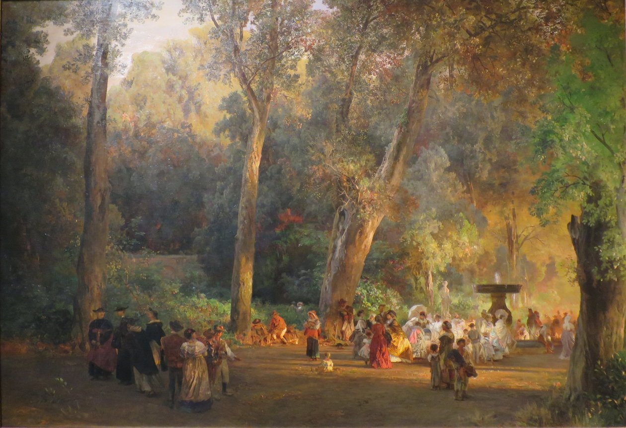In the Park of Villa Torlonia by Oswald Achenbach