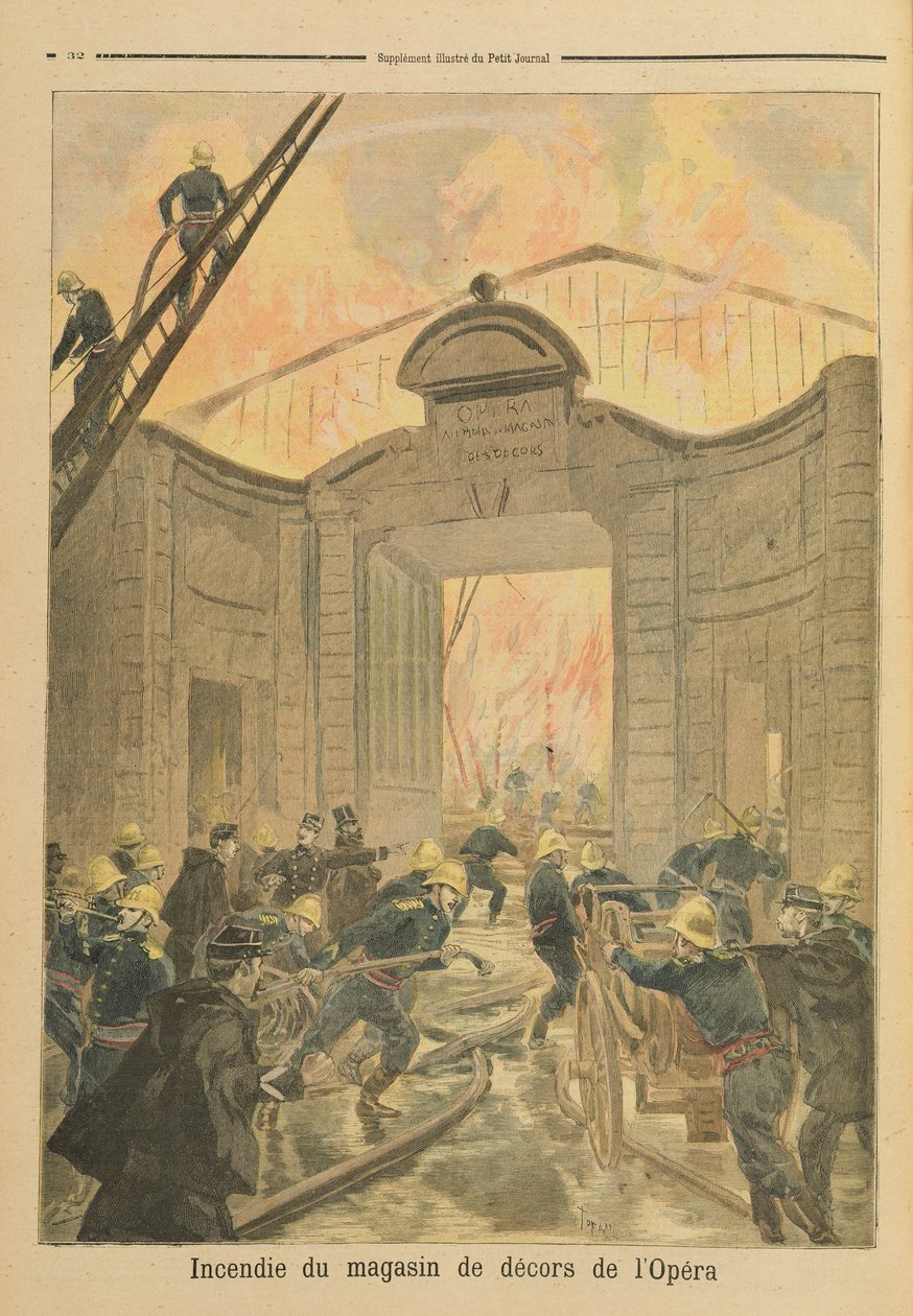 Fire in the Scene Dock of the Opera de Paris, from 