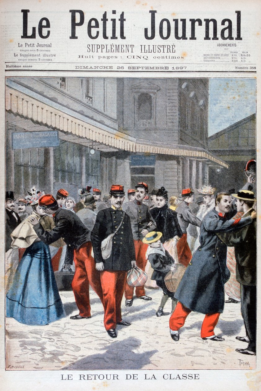 French Soldiers Returning Home, France, 1897 by Oswaldo Tofani