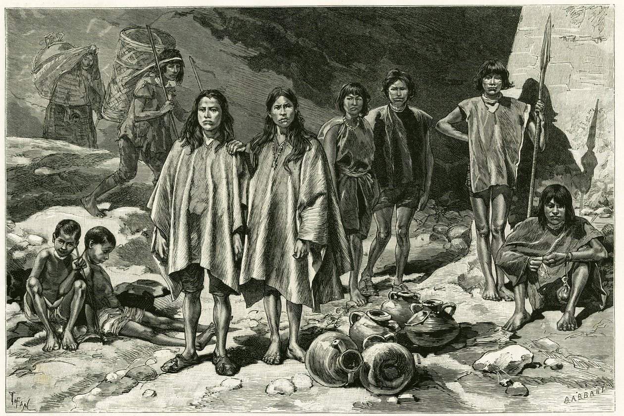 Types of Indians of the Cordilleres of Ecuador (engraving by Tofani, based on documents, to illustrate the story 