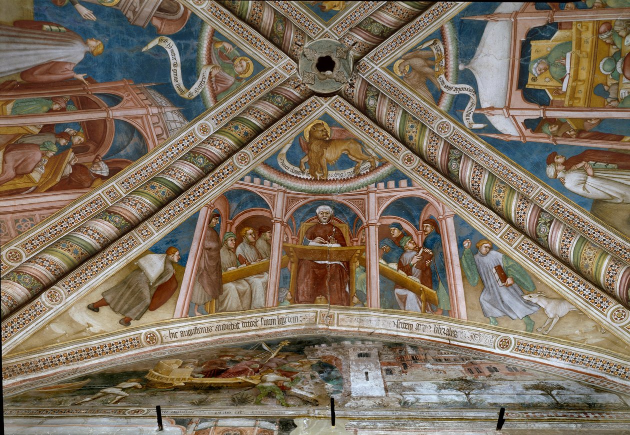 Saint Augustine, Sitting on the Left, Learning the Seven Liberal Arts by Ottaviano Nelli