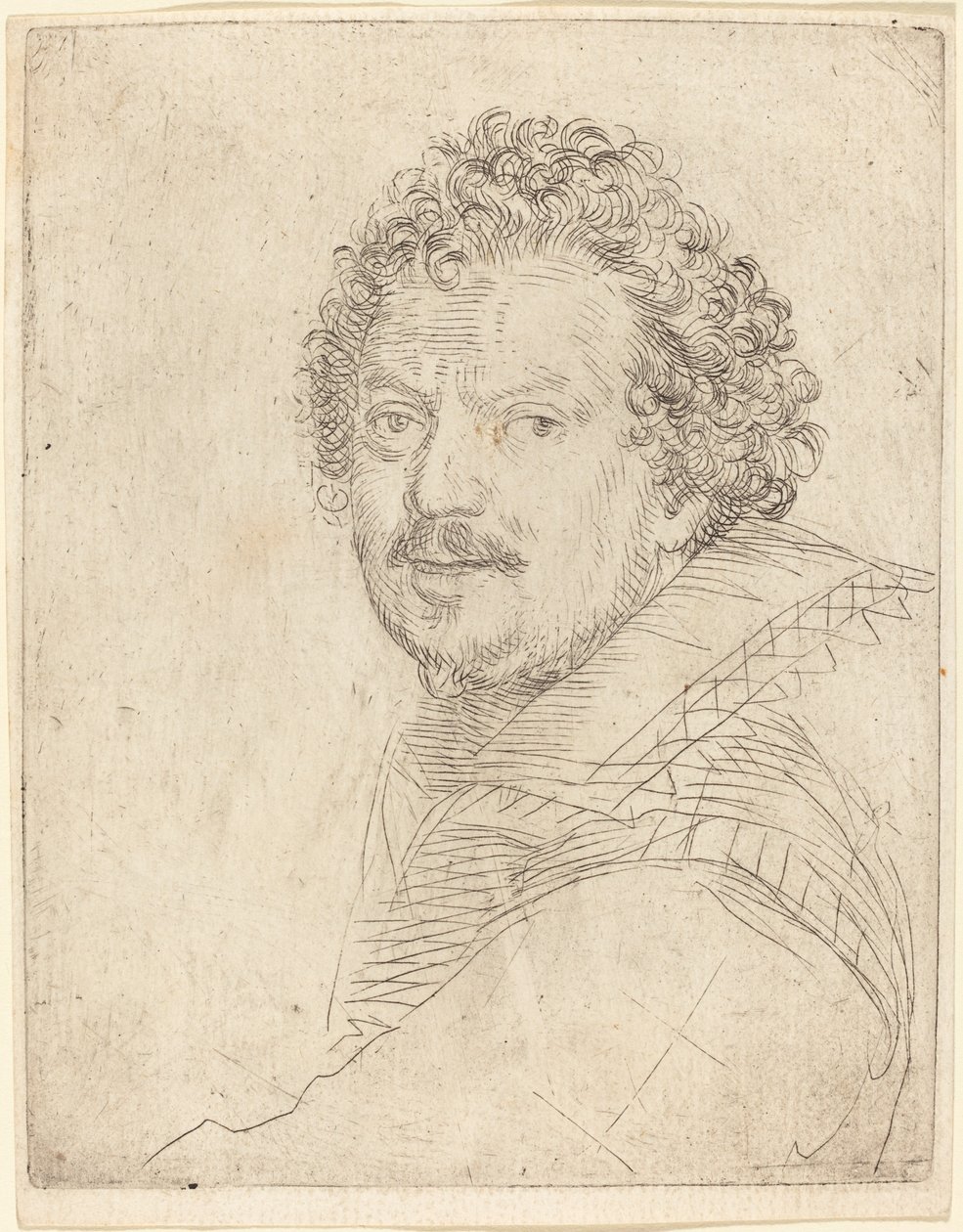 A Man with a Moustache and Goatee, Facing Forward by Ottavio Leoni