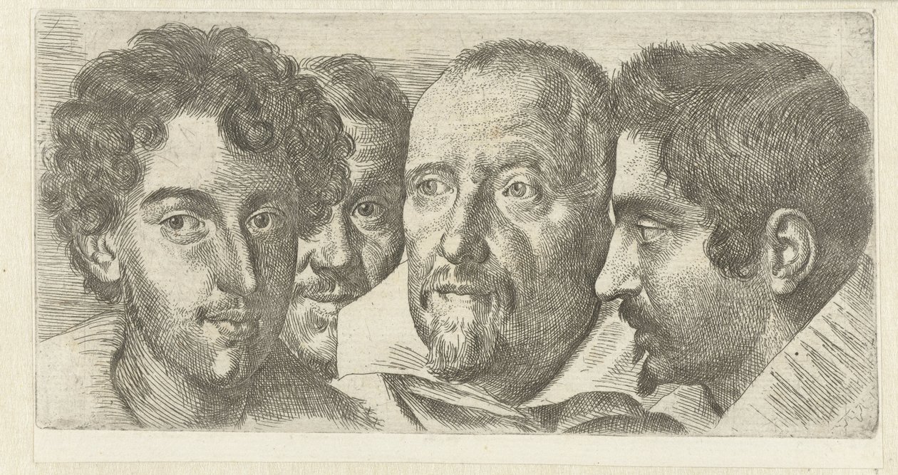 Portrait of Cosimo Orsino, Cesare Bartolotti, Sigmund Laire, and a Self-Portrait of Ottavio Leoni by Ottavio Mario Leoni