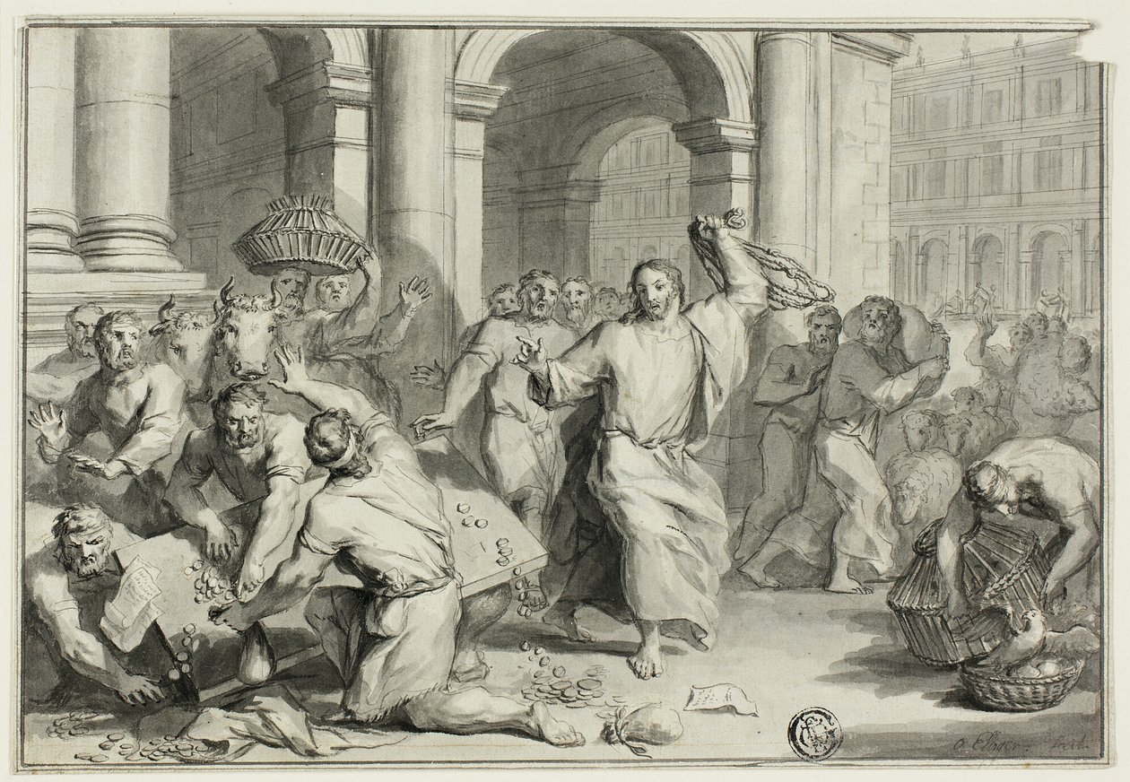 Christ Driving the Money-Changers from the Temple by Ottmar Elliger the Younger