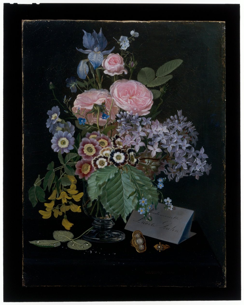 A Still Life of Flowers in a Glass Vase by Otto Didrik Ottesen