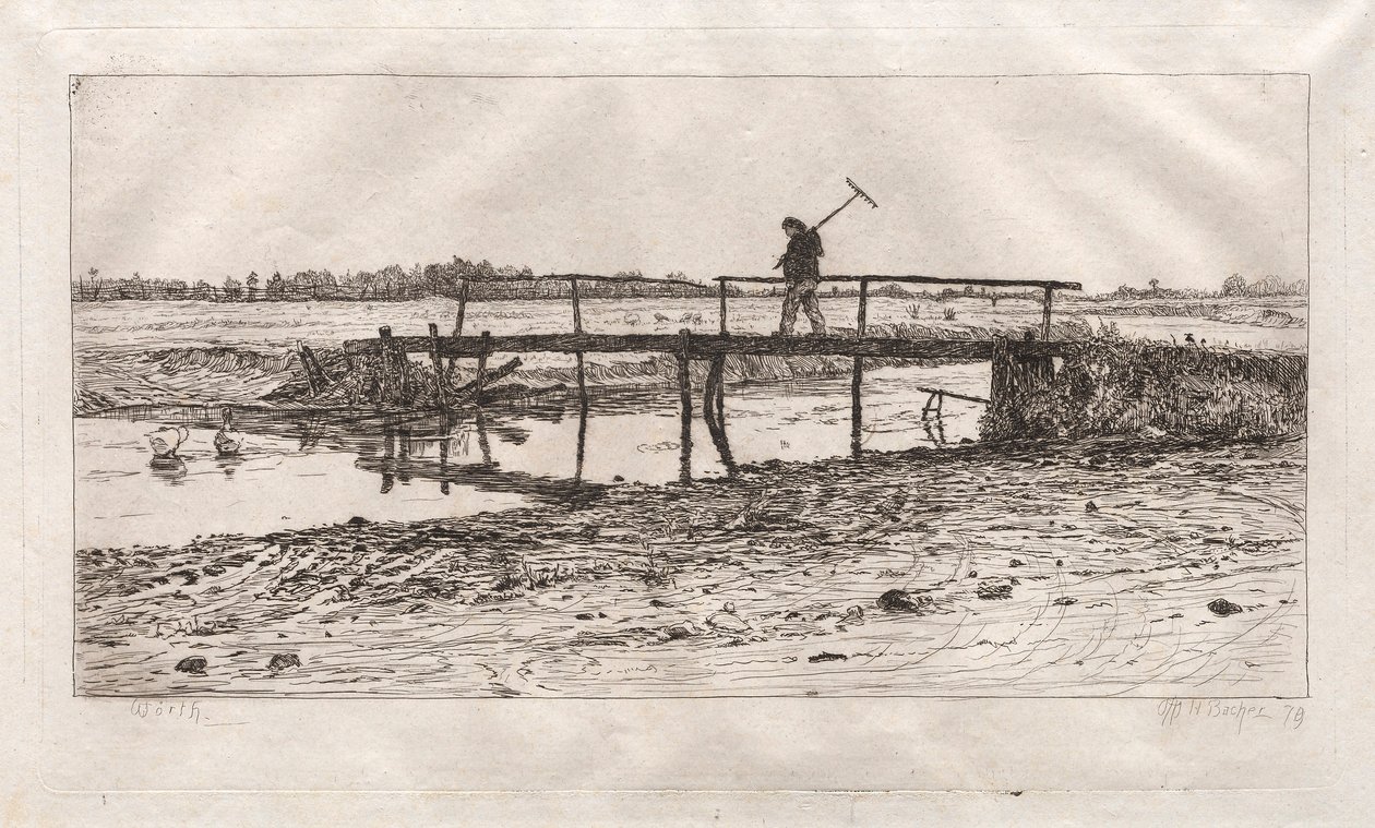 Footbridge, Worth, 1879 by Otto H. Bacher