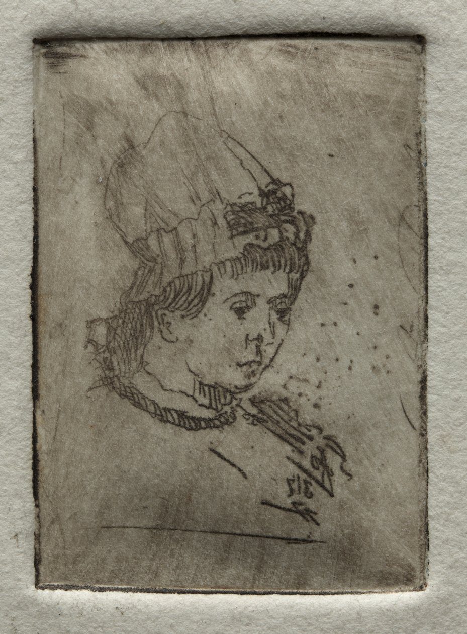 Small Head with Mob Cap by Otto H. Bacher
