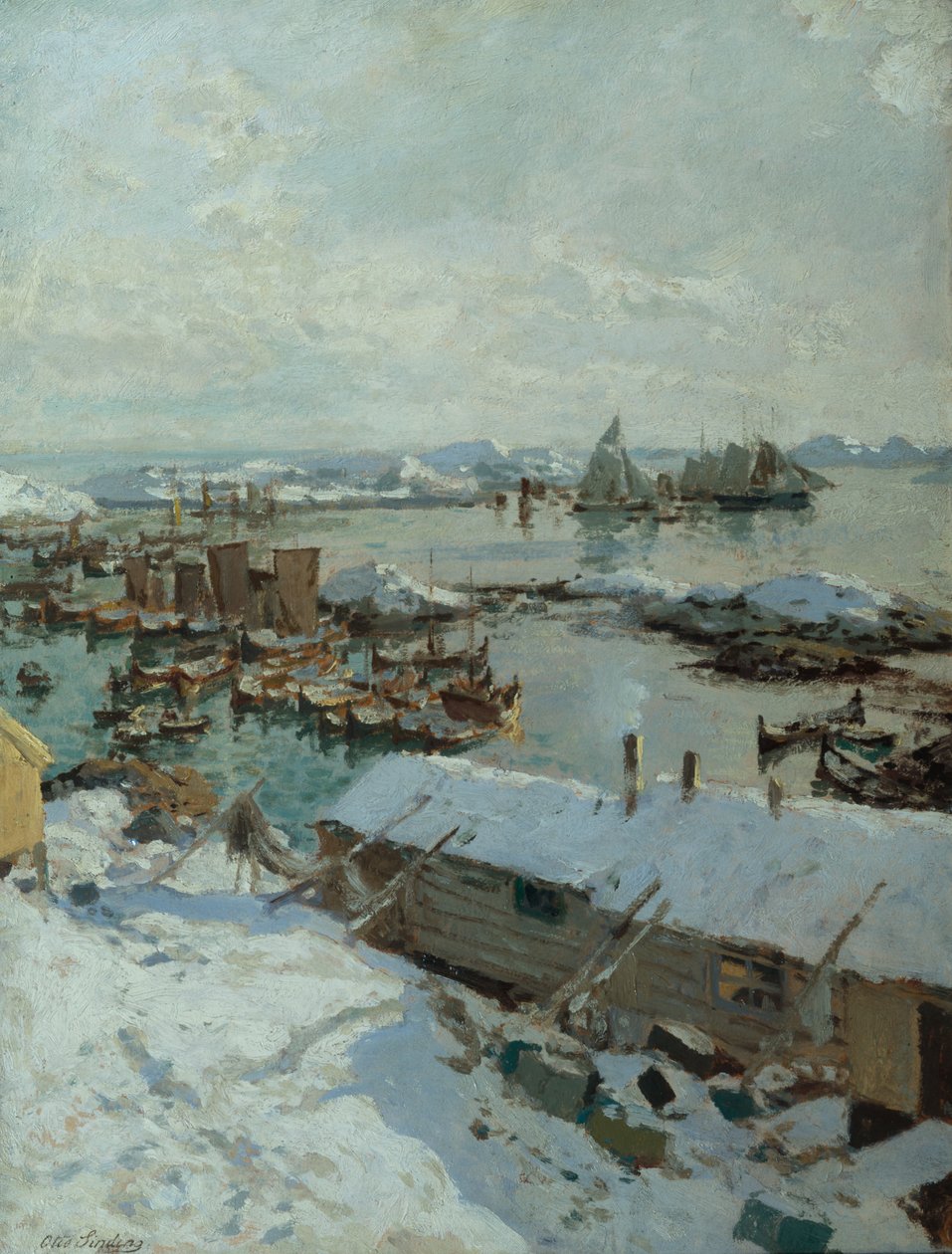 In Svolvaer Harbour by Otto Ludvig Sinding