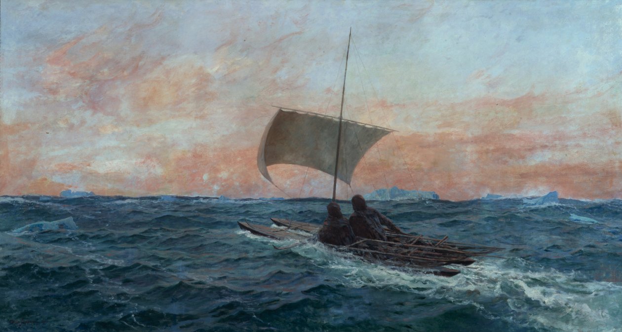 Nansen and Johansen of the Arctic Ocean by Otto Ludvig Sinding