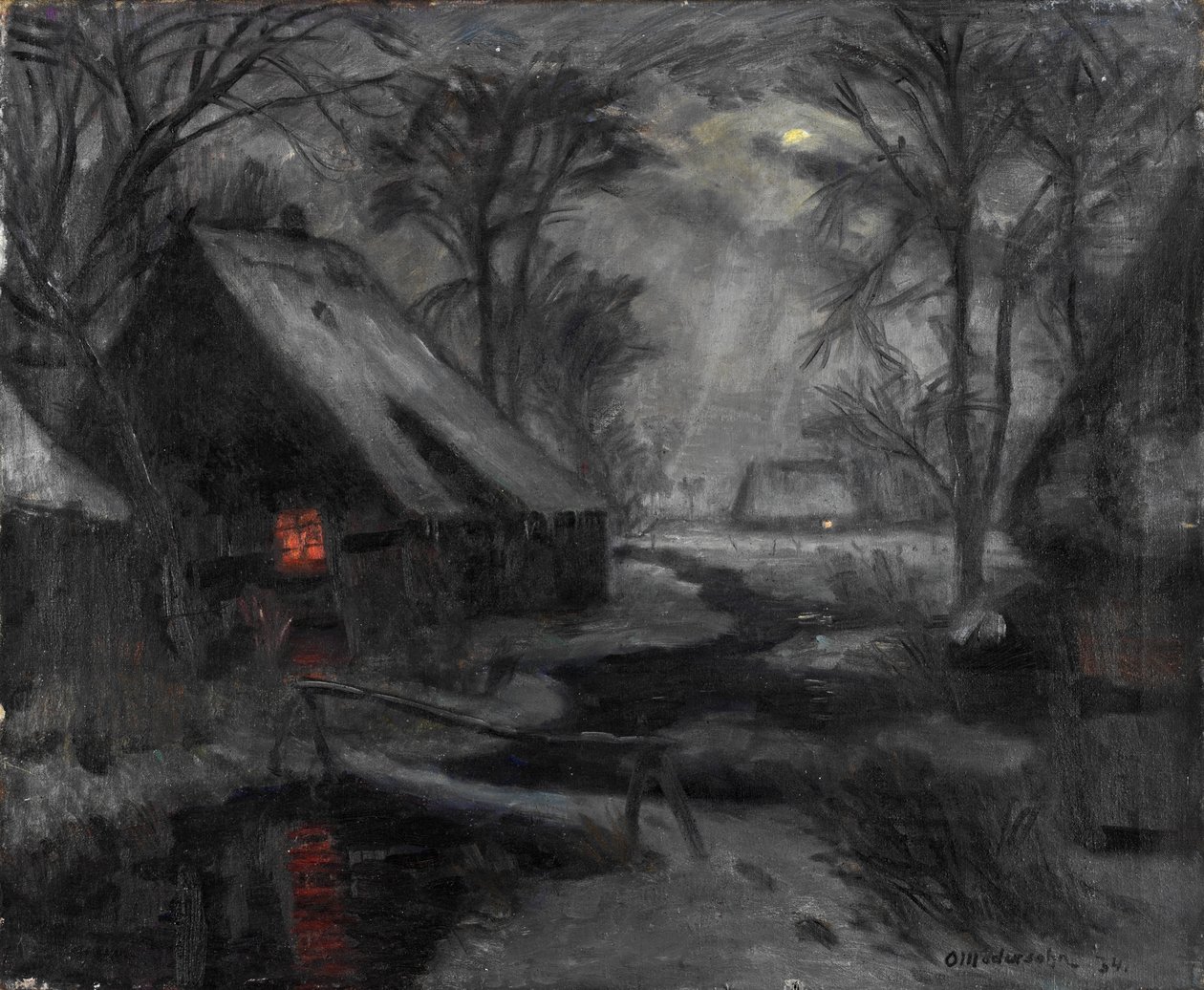 Winter Evening in Fischerhude by Otto Modersohn