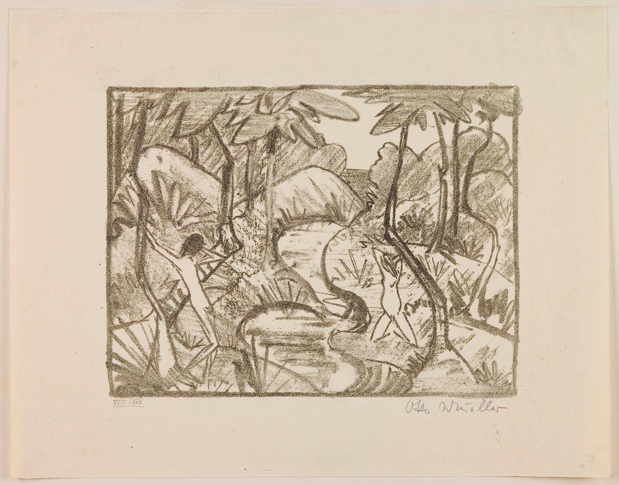 Forest Landscape, from the portfolio “Otto Müller” by Otto Mueller