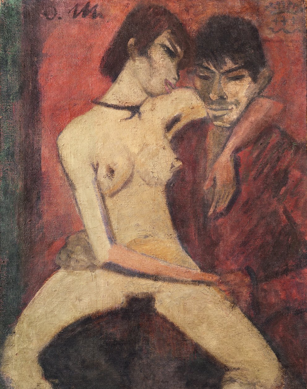 Seated Gipsy Lovers, 1922 by Otto Mueller