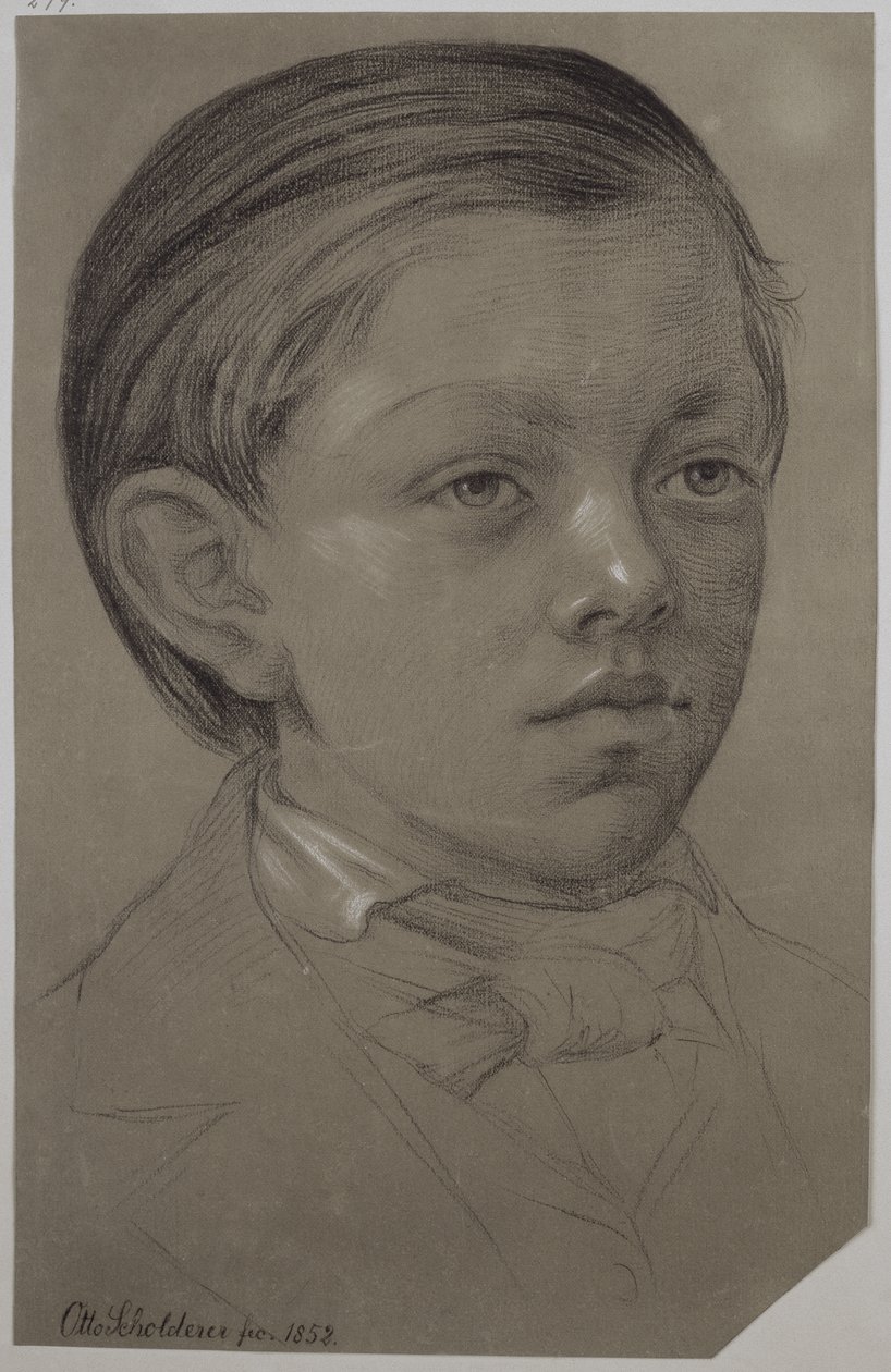 Child Portrait of Wilhelm Amandus Beer by Otto Scholderer