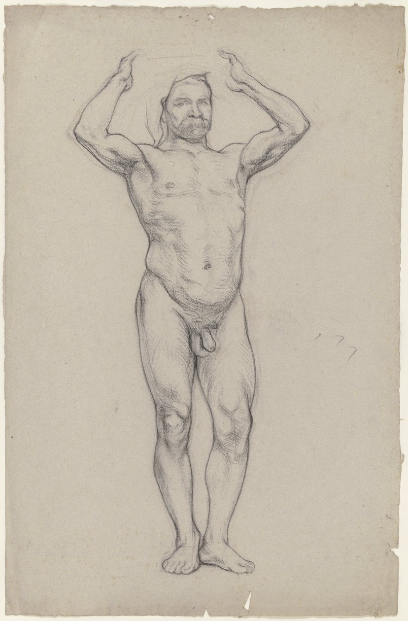 Standing Male Nude by Otto Scholderer