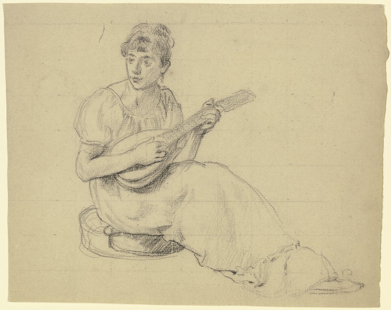 Woman Playing the Mandolin by Otto Scholderer
