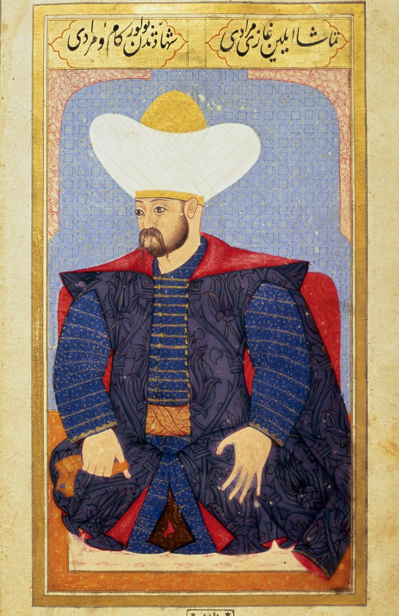 Portrait of the Sultan of the Ottoman Empire Murad I by Ottoman School