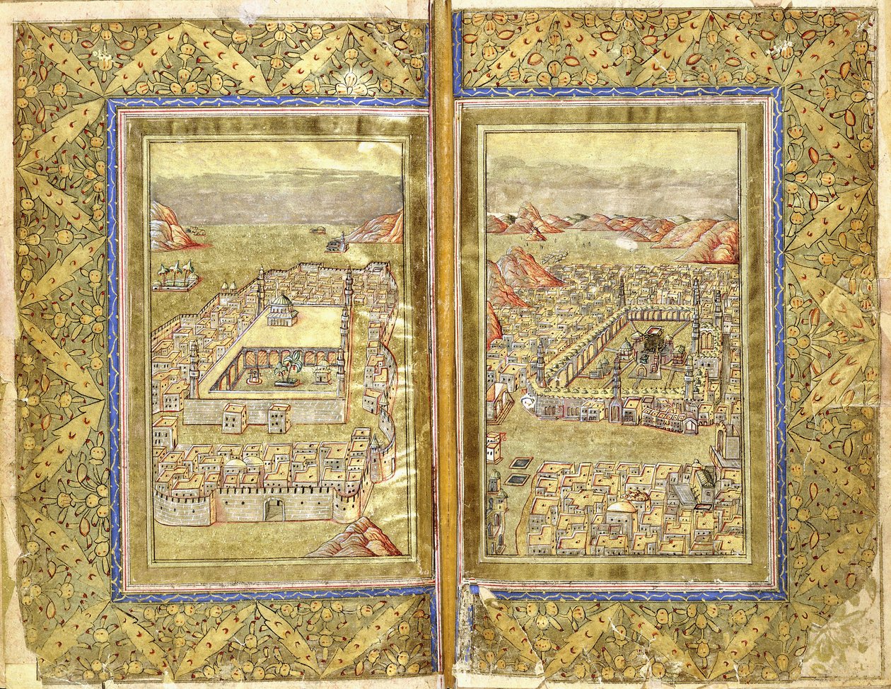 Views of Mecca and Medina by Ottoman School