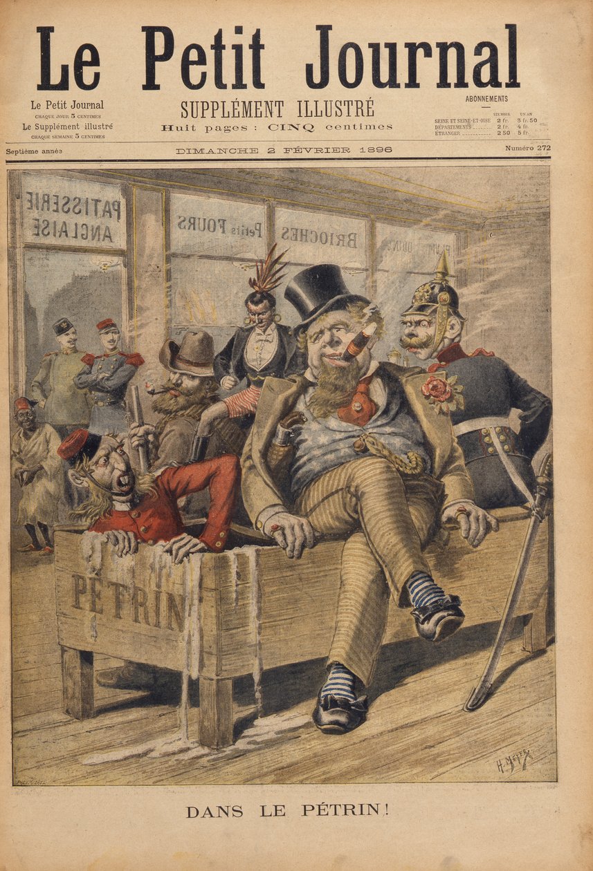 In a Mess!, illustration from Le Petit Journal, engraved by Henri Meyer, 2nd February 1896 by P.H.G.V. Michel