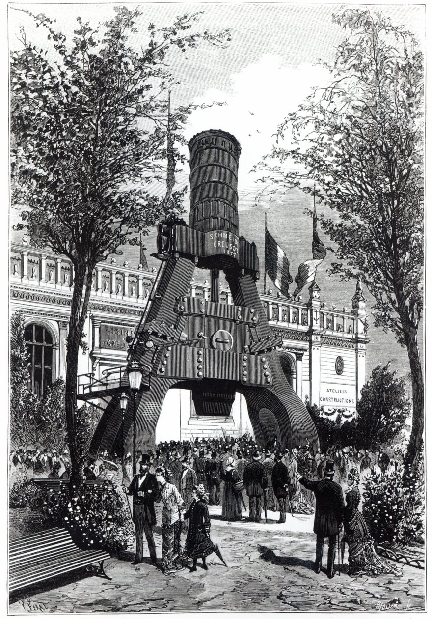 Universal Exhibition in Paris in 1878: The Le Creusot Power Hammer in Champs-de-Mars by P. Ferat